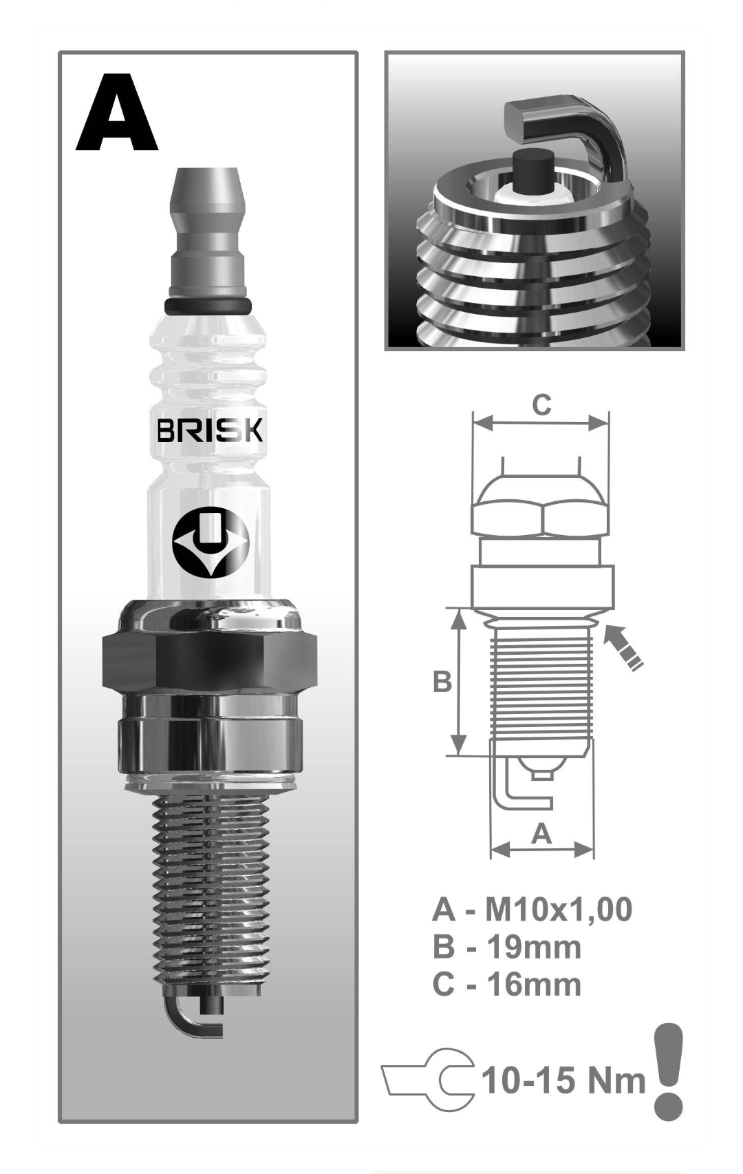 BUJIA BRISK AR12C / CR8E