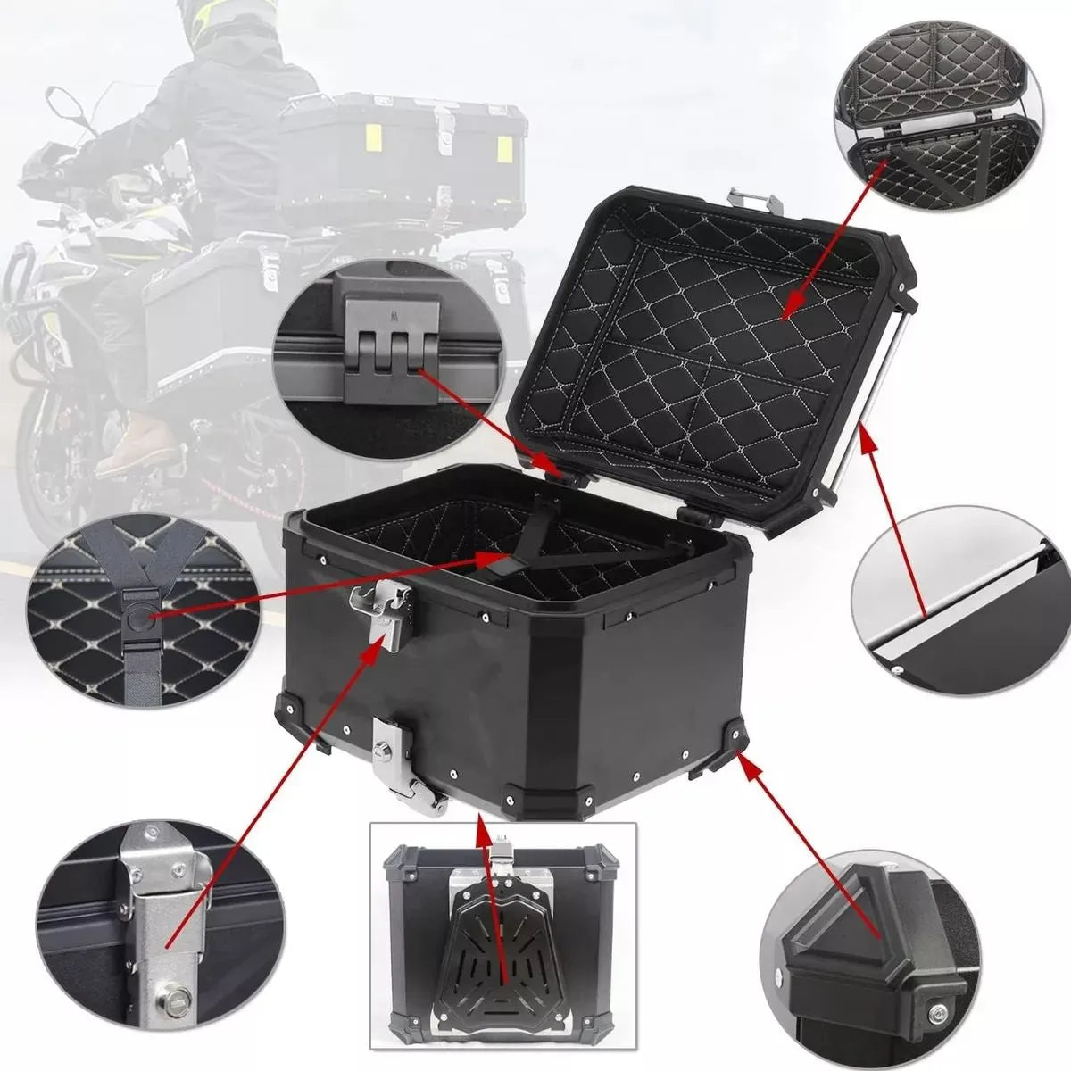 TOPCASE BAUL DE COLA NEGRO