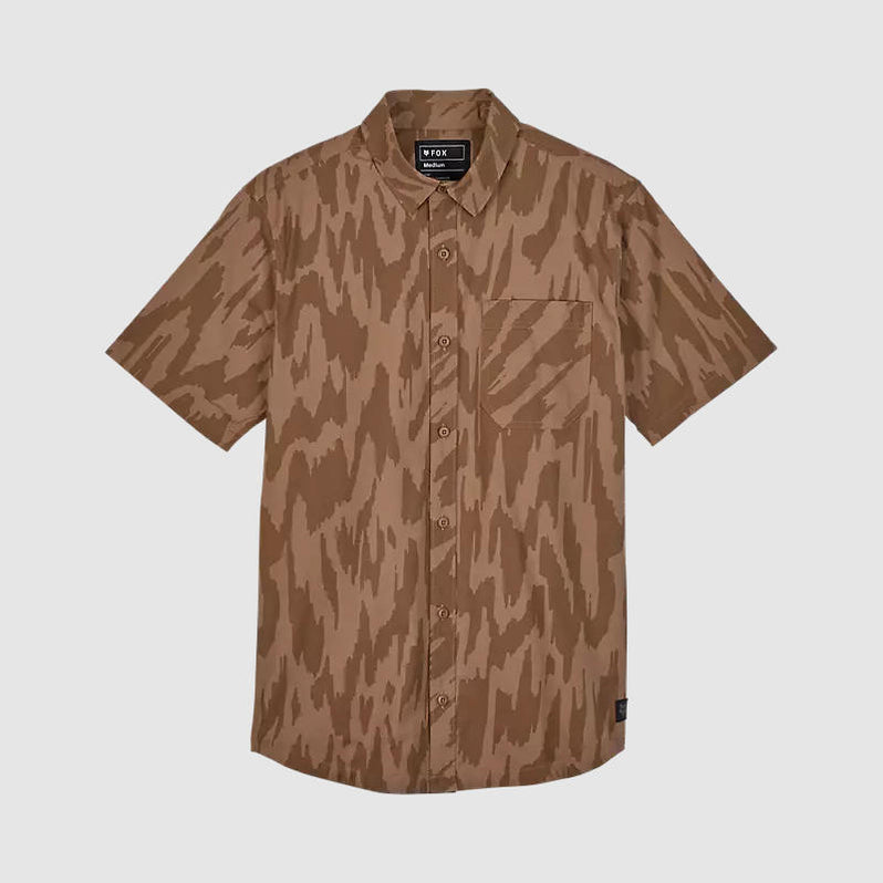 CAMISA FOX SWARMER SS WOVEN CHAI